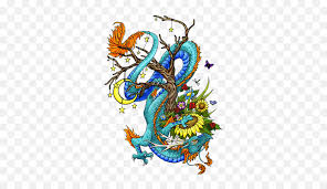 In this article we have compiled 15+ best dragon tattoos for you! Multicolor Asian Dragon With Flowers And Moon Tattoo Design Dragon Tattoo Designs Png Asian Dragon Png Free Transparent Png Images Pngaaa Com
