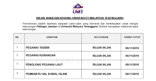 Penolong pegawai tadbir n29 2. Jawatan Kosong Terkini Universiti Malaysia Terengganu Pentadbiran Pengurusan Kerja Kosong Kerajaan Swasta