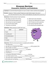 100+ examples of present perfect continuous tense for kids. Free Pronouns Worksheets Education Com