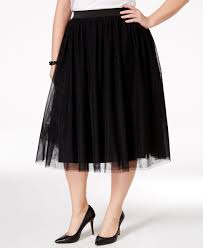 Black A Line Midi Skirt Plus Size Harper Liv Plus Size Pleated Tulle Midi Skirt Skirts Plus Sizes Macy S Tulle Midi Skirt Trendy Plus Size Dresses Midi Skirt