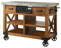Maybe you would like to learn more about one of these? Wood And Metal Kitchen Cart Antique Oak Brown Industrial Kitchen Islands And Kitchen Carts By Ami Ventures Inc Houzz