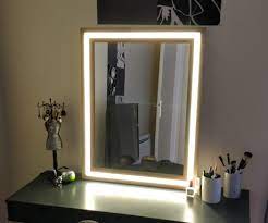 It is a quality vanity mirror with natural and bright lights. Modern Wood And Led Vanity Mirror Diy Vanity Mirror Diy Vanity Mirror With Lights Diy Mirror With Lights