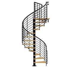 Spiral staircase outdoor metal stairs with landing. Arke Oak70 Xtra 63 In Black Spiral Staircase Kit K26127 The Home Depot