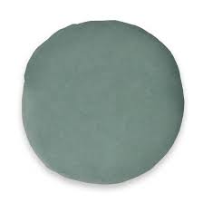Coussin rond avec dessus en velours et dos en coton tissé. Galette Chaise Ronde