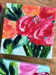 Easy Flower Painting Tutorials Step By Step Paint Flowers On Canvas With Acrylic Paint Demo In 2020 Easy Flower Painting Flower Canvas Flower Painting