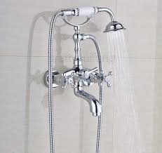 Buy faucet bath taps & thermostats and get the best deals at the lowest prices on ebay! Chrome Bathroom Wall Mounted Clawfoot Tub Filler Faucet With Hand Shower Ptf930 Home Garden Home I Brass Bathtub Faucet Bathroom Tub Faucet Bathtub Faucet