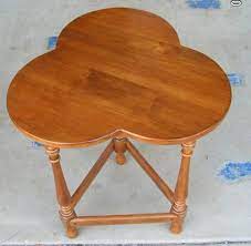 Beautiful Ethan Allen Solid Wood Clover Leaf Table 150 Becky S Barn The Fun Place To Shop Vintage Decor Furniture Collection Solid Wood Furniture