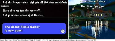 After collecting all 120 stars with luigi, speak to luma and say you want to go to the grand finale galaxy. Supper Mario Broth On Twitter The Official Prima Guide For Super Mario Galaxy Claims There Is No Reward For Collecting 120 Stars With Luigi Top Left However There Is One The Grand
