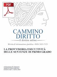 La Provvisoria Esecutivita Delle Sentenze Di Primo Grado