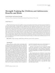 Olympic weightlifting is a sport in which athletes compete to lift the greatest amount of weight overhead within an athlete's weight category. Pdf Strength Training For Children And Adolescents Benefits And Risks