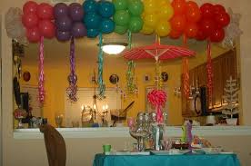 Birthday Decoration At Home With Balloons Rainbows And Sparkles Birthday Party Ideas Photo 1 Of 27 Sparkle Birthday Party Candyland Party Rainbow Party Decorations