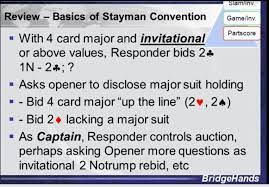 Bidding Stayman Convention Bridge Card Game Bridge Card Bid