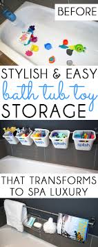 Check out our toy bathroom storage selection for the very best in unique or custom, handmade pieces from our декор для ванной shops. Stylish Bathtub Toy Storage That Transforms For Guest Luxury Blue I Style Creating An Organized Pretty Happy Home