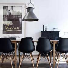 Black Plastic Chair With Solid Wood Legs From Homedotdot 2xhome Inspiration For Dark Wood Floor With Light Wood Ta Black Eames Chair House Interior Interior