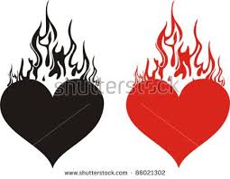Black And White Heart Copy And Paste Heart On Fire Isolated On White Background Vector Illustration Fire Heart Black And White Heart Fire Art