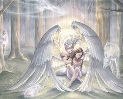 Guardian Angel Art Print Broken Hearted Woman By Sarambutcher 16 00 Angel Wall Art Spiritual Art Angel Art