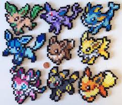 Evoli Et Evolutions Perler Sprites Pokemon Perle Art Perle Schemas De Bijoux En Perles