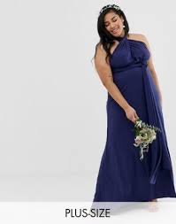 Tfnc Plus Bridesmaid Exclusive Multiway Maxi Dress In Navy In 2020 Bridesmaid Dresses Plus Size Bridesmaid Dresses Lace Bridesmaid Dresses