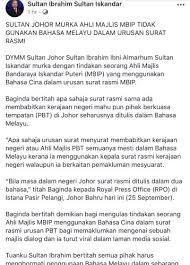 Penyelesaian isu penjaja oleh kerajaan negeri sembilan. Bila Masa Dalam Negeri Johor Surat Rasmi Ditulis Dalam Dua Bahasa