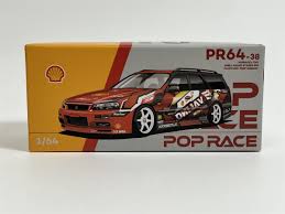 Nissan Shell Valino Stagea R34 Pluto MOK Driftagea 34 1:64 Pop Race  PR640038 | eBay