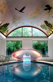 Indoor Pool To Outdoor Pool Via Seashell Schwimmbad Designs Architektur Schwimmbecken