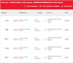 كيفية شراء تذكرة القطار من لندن إلى برمنغهام المملكة المتحدة G2rail Global Rail