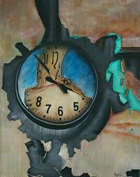 Molten Clock Unlike Most Of My Art This Is A Painting Of A Real Photo It S The Wall Of A School That Burned Down Several Years Ago Clock Art Art