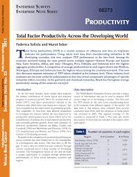It was created to redefine the way in which you manage your money. Saliola F Seker M 2011 Total Factor Productivity Across The Developing World Enterprise Note No 23 Washington Dc Enterprise Development Productivity