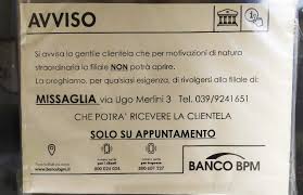 Le filiali restano comunque a disposizione anche telefonicamente per aiutarvi eventualmente ad effettuare l'operazione per via telematica senza necessità di recarsi in banca. Sirtori Ancora Incerta La Data Di Riapertura Della Bpm Chiusa Per L Emergenza Covid Casateonline