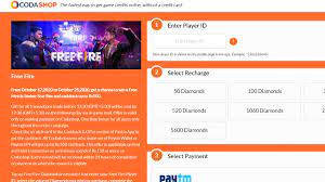 Do you want to build an app like this for your business or entertainment? Codashop Free Fire Coda Shop Free Fire India Free Fire Top Up Centre How To Top Up Diamonds From Coda Shop