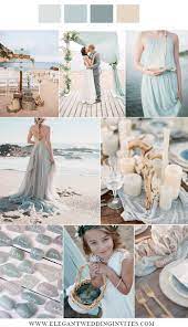 6 Elevated Beachside Coastal Destinationa Wedding Themes Colors To Inspire Elegantweddinginvites Com Blog Blue Beach Wedding Beach Wedding Attire Coastal Wedding Colors