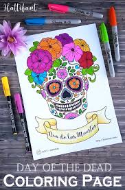 This art would be perfect for a celebration of dia de los muertos i also included some bonus coloring pages just for fun. Day Of The Dead Sugar Skull Coloring Page Hattifant