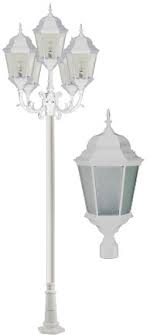 Dabmar Gm2305 W Frost 5 Light Post Top White Outdoor Lamp Post Light Fixture Dab Gm2305 W Frost