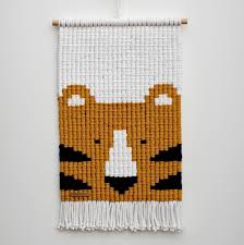 Tiger Macrame Animal Wall Hanger Macrame Art Weaving Wall Hanging Macrame Patterns