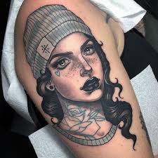 Girl With Beanie Neo Traditional Style Tattoo Selinactattoo Traditional Tattoo Man Traditional Style Tattoo Neo Traditional Tattoo