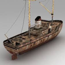 Rusty Fishing Boat 3d Model Model Boats Fishing Boats Model Boats Building