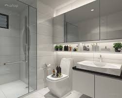 This modern miami bathroom is given the illusion of a larger space due to its coordinating marble, used on the walls, vanity and flooring. Minimalistic Bathroom Condominium Design Ideas Photos Malaysia Atap Co Modern Bathroom Design Grey Basement Bathroom Design Bathroom Sink Design