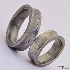 Concave Wedding Ring Hand Forged Damascus Steel Wedding Band Mens Wide Band Custom Personalized Band His Engagement Band Collium Wedding Ring Hand Damascus Steel Wedding Band Titanium Wedding Rings