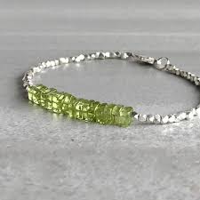 Peridot Bracelet Square Semi Precious Stone Jewelry Green Etsy Peridot Bracelet Semiprecious Stone Jewelry Peridot Jewelry