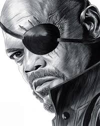 Nick Fury Print Marvel Drawings Marvel Art Drawings Avengers Drawings