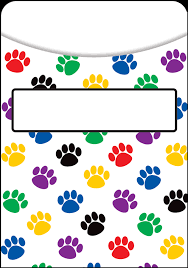 Paw Print Library Pockets Paw Prints Clipart Full Size