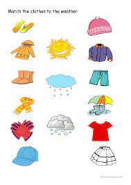 Match The Clothes To The Weather Weather Worksheets Preschool Worksheets Preschool Learning Activities
