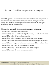 What is a job application letter? Top 8 Mcdonalds Manager Resume Samples