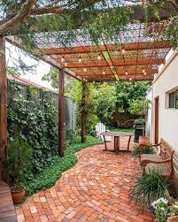 My Backyard Decor On Instagram What Would You Add To This Narrow Backyard Design Repost Sust Outdoor Pergola Backyard Design Backyard Patio