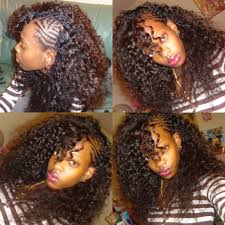 Curly Hair With One Side Cornrows Ps Braids Virgin Brazilian Curly Hair Youtube Cornrows With Weave Braids With Weave Braided Mohawk Hairstyles