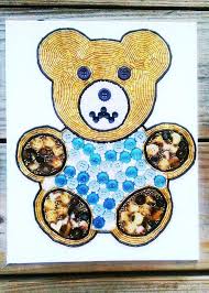 My First Teddy Bear Bead And Button Art Personalization Available Button Art Art Arts And Crafts Festival