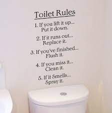  Toilet Rules Bathroom Wall Art Sticker H576k Bathroom Rules Wall Art Bathroom Wall Art Printables Wall Stickers Toilet