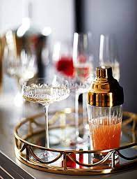 Deco Round Mirror Tray M S Mirror Tray Champagne Saucers Drinks Tray