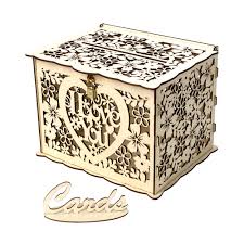 Note that the marks you made 3/4 from the corner on the long side of the card are not connected. Card Boxes Wishing Wells Mygift Rustic Wood Wedding Gift Cards Holder Box With Slotted Lid And Hinge Lock Home Garden