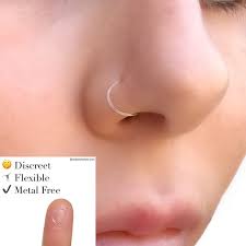 Clear Nose Ring Retainer Septum Ring Bioflex Clear Nose Stud Piercing Retainers Nose Piercing Nose Stud